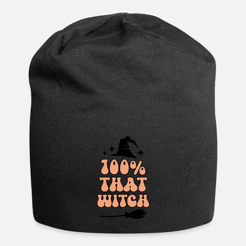 100 Prozent diese Hexe - Jersey-Beanie - Schwarz