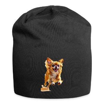 Chihuahua - Jersey-Beanie - Schwarz - Vorne