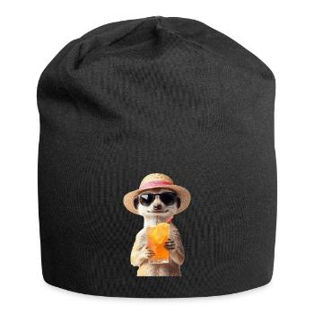 Erdmännchen - Jersey-Beanie - Schwarz - Vorne