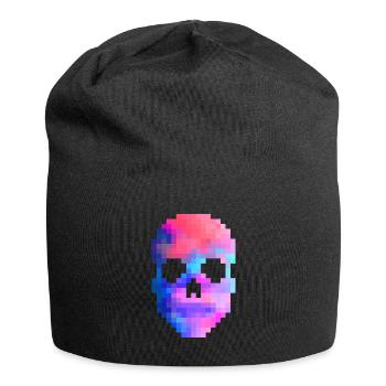 Pixel Schädel - Jersey-Beanie - Schwarz - Vorne