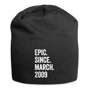 14 Years Epic Since March 2009 14th Birthday - Jersey Beanie - black - Front