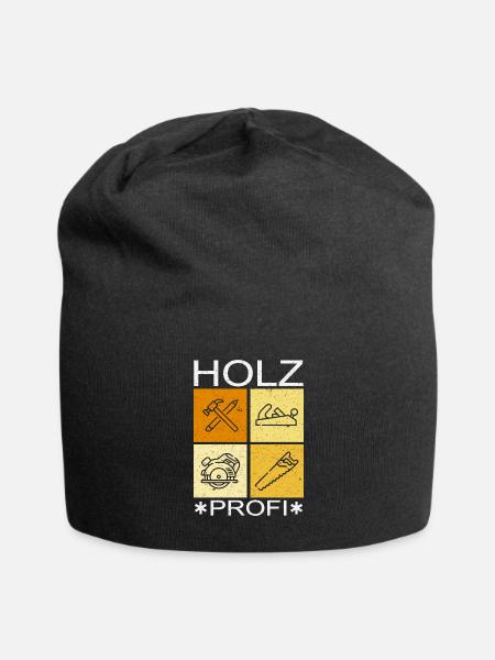 Holz Profi Retro - Jersey-Beanie - Schwarz