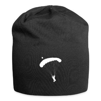 Paragliding parachute flying parachuting - Jersey Beanie - black - Front
