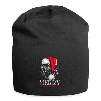 Père Noël GÉANT SCHNAUZER Joyeux Noël Wilsigns - Bonnet en jersey - noir - Devant