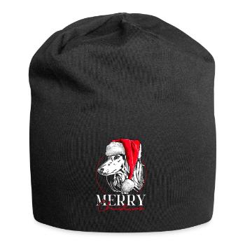 Santa SALUKI Joyeux Noël Lévriers Wilsigns - Bonnet en jersey - noir - Devant