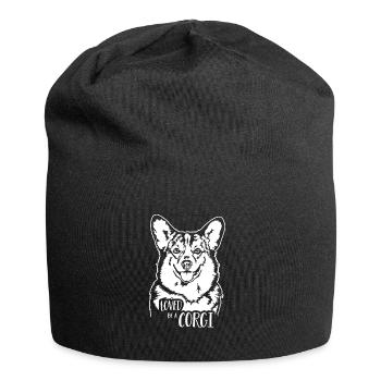 Aimé par un chien Corgi Welsh Corgi Wilsigns - Bonnet en jersey - noir - Devant