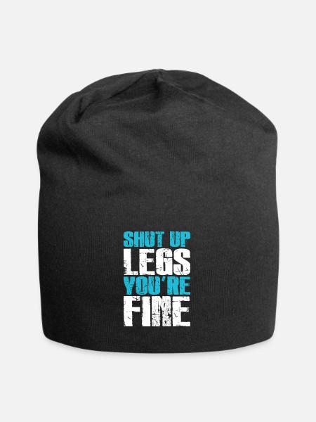 Halt die Klappe, Beine, es geht dir gut lustiges Training - Jersey-Beanie - Schwarz