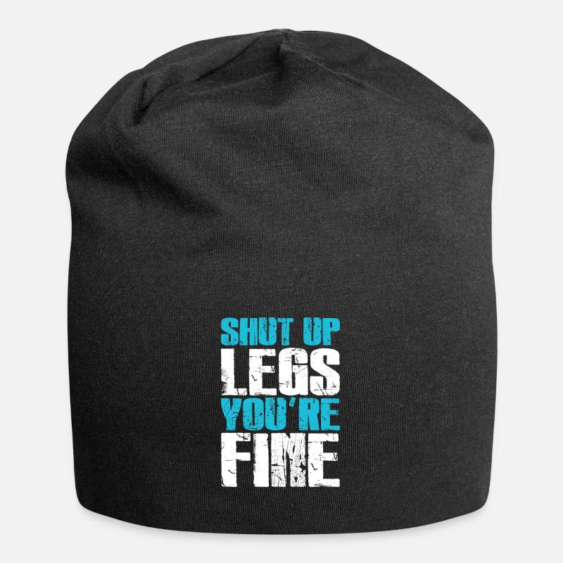 Halt die Klappe, Beine, es geht dir gut lustiges Training - Jersey-Beanie - Schwarz