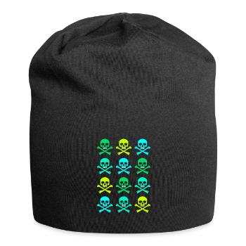 Skull / Pattern / Green - Jersey Beanie - black - Front