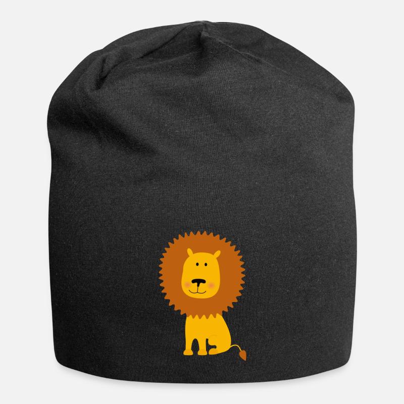 Löwe - Jersey-Beanie - Schwarz