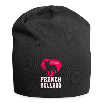 French Bulldog - Jersey Beanie - black - Front