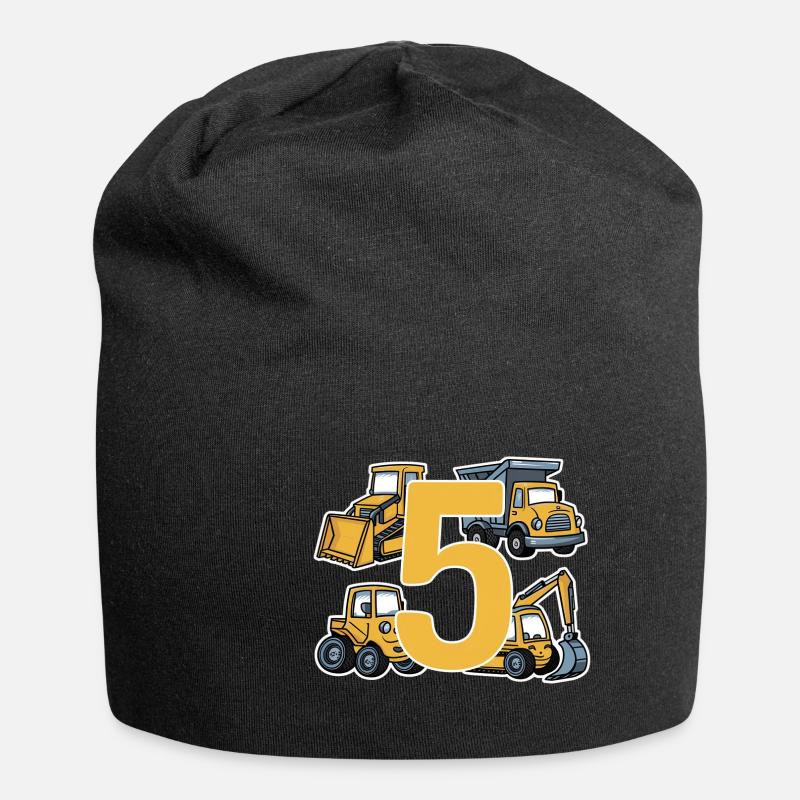 Construction site - 5 years - 5th birthday - Jersey Beanie - black