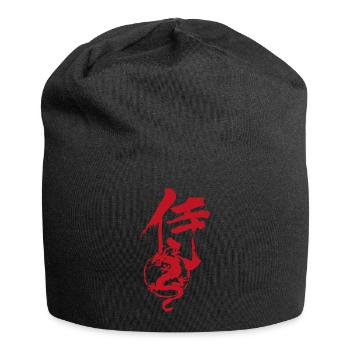 samouraï dragon - Bonnet en jersey - noir - Devant