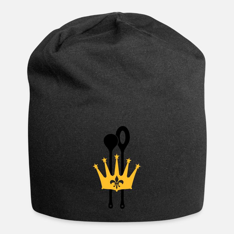 Kochlöffel Krone - Jersey-Beanie - Schwarz