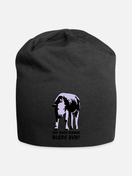 Dumme Kuh? - Jersey-Beanie - Schwarz