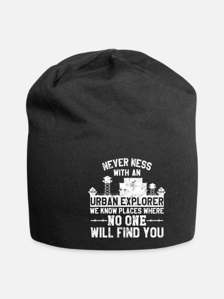 Urban Exploring Spruch Lost Place Lustig Geschenk - Jersey-Beanie - Schwarz