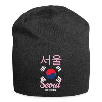 Seoul Korea Südkorea Koreanisch Stadt K-Pop Spruch - Jersey-Beanie - Anthrazit - Vorne