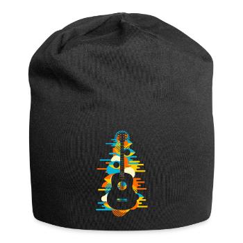 Akustische Gitarre Musikinstrument Lustig Geschenk - Jersey-Beanie - Schwarz - Vorne