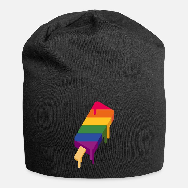 SLURP COLLECTION : LA GLACE DE STYLE - DRAPEAU ARC-EN-CIEL - Bonnet en jersey - noir