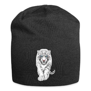 Weißer Tiger - Jersey-Beanie - Anthrazit - Vorne