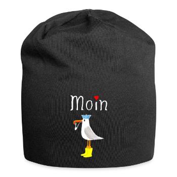 Moin Anker Möwe Seemann - Jersey-Beanie - Schwarz - Vorne