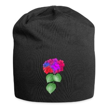 hortensia, plante, fleur, coloré, printemps, nature - Bonnet en jersey - noir - Devant