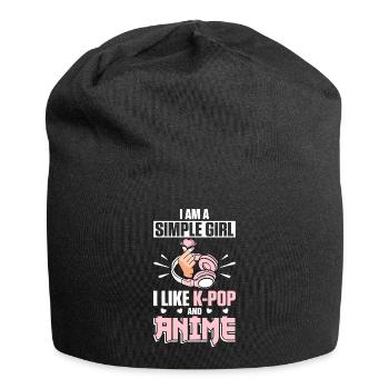 I Am A Simple Girl I Like K-Pop And Anime - Jersey-Beanie - Schwarz - Vorne
