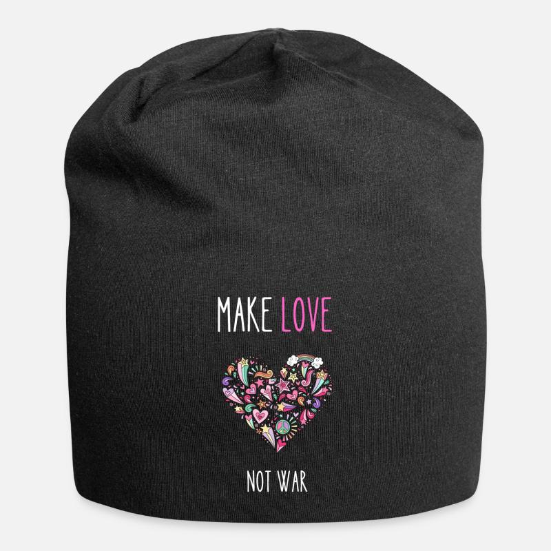 Make Love statt Krieg - Jersey-Beanie - Schwarz