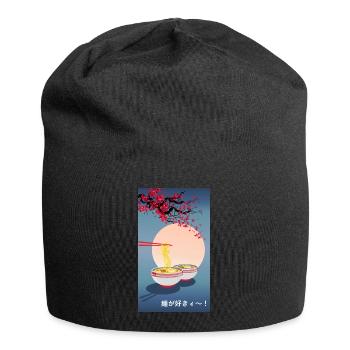 Orientalisch Japanische Kunst | Nudel-| Ramen - Jersey-Beanie - Schwarz - Vorne