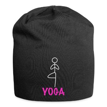 Yoga Figur - Jersey-Beanie - Schwarz - Vorne