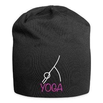 Yoga Figur - Jersey-Beanie - Schwarz - Vorne