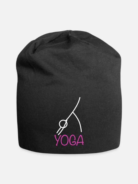 Yoga Figur - Jersey-Beanie - Schwarz