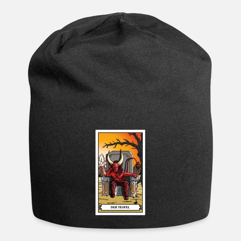 DerTeufel - Jersey-Beanie - Schwarz