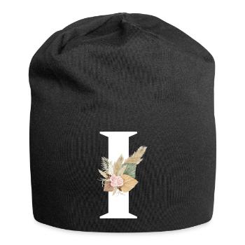 Brief Ich blühte - Jersey-Beanie - Schwarz - Vorne