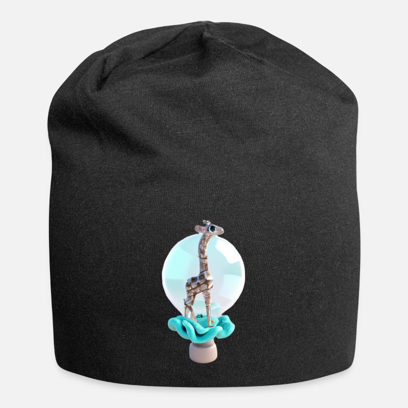 Design Girafe - Bonnet en jersey - noir