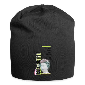 RIP Königin Elizabeth II., God Save the Queen, - Jersey-Beanie - Schwarz - Vorne