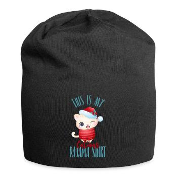 This is my Cat Christmas Payama - Jersey-Beanie - Schwarz - Vorne