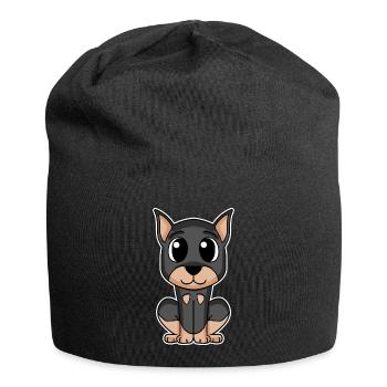 Dobermann Hund Hundebesitzer - Jersey-Beanie - Schwarz - Vorne