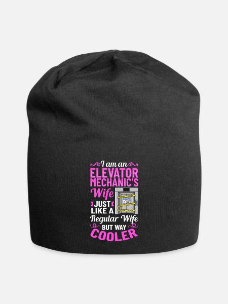Elevator Elevator System Technician Woman Elevator Elevator - Jersey Beanie - black