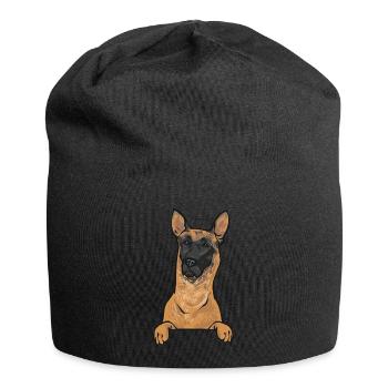 Malinois Belgischer Schäferhund Mechelaar Hund - Jersey-Beanie - Schwarz - Vorne