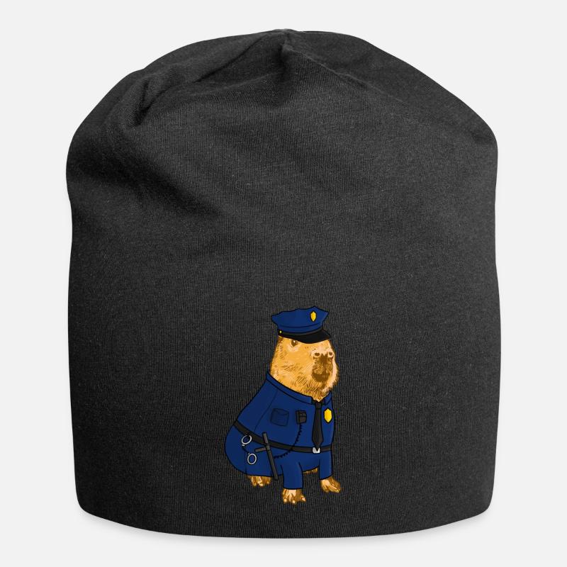 Polizei Capybara - Jersey-Beanie - Schwarz