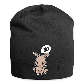 No, I don't have to! - Rabbit - Saying - Jersey Beanie - black - Front