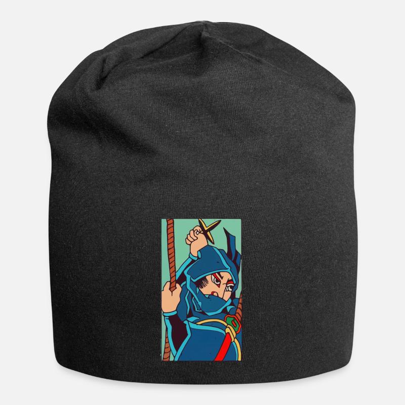 ninja shuriken - Jersey-Beanie - Schwarz