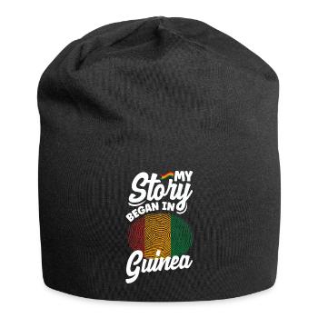 Guinea Guinea Guinea Flagge Meine Geschichte begann in - Jersey-Beanie - Schwarz - Vorne