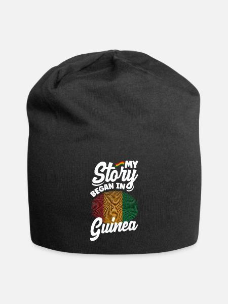 Guinée Guinée Guinée Drapeau Mon histoire a commencé en - Bonnet en jersey - noir