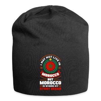 Maroc Maroc Maroc Drapeau Citation - Bonnet en jersey - noir - Devant