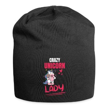 Lady Women Fantasy Animal Funny Gift Unicorn - Jersey Beanie - black - Front