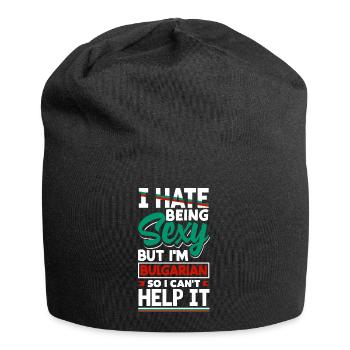 Bulgarian Bulgaria Bulgarian Flag I Hate Being - Jersey Beanie - black - Front