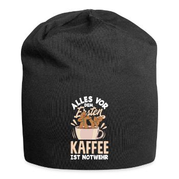Alles vor dem ersten Kaffee ist Notwehr Lustiges - Jersey-Beanie - Schwarz - Vorne