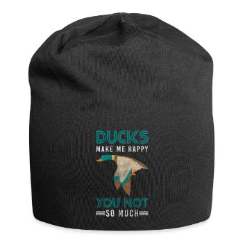 Entchen Badeente Schnabel Baden - Jersey-Beanie - Schwarz - Vorne